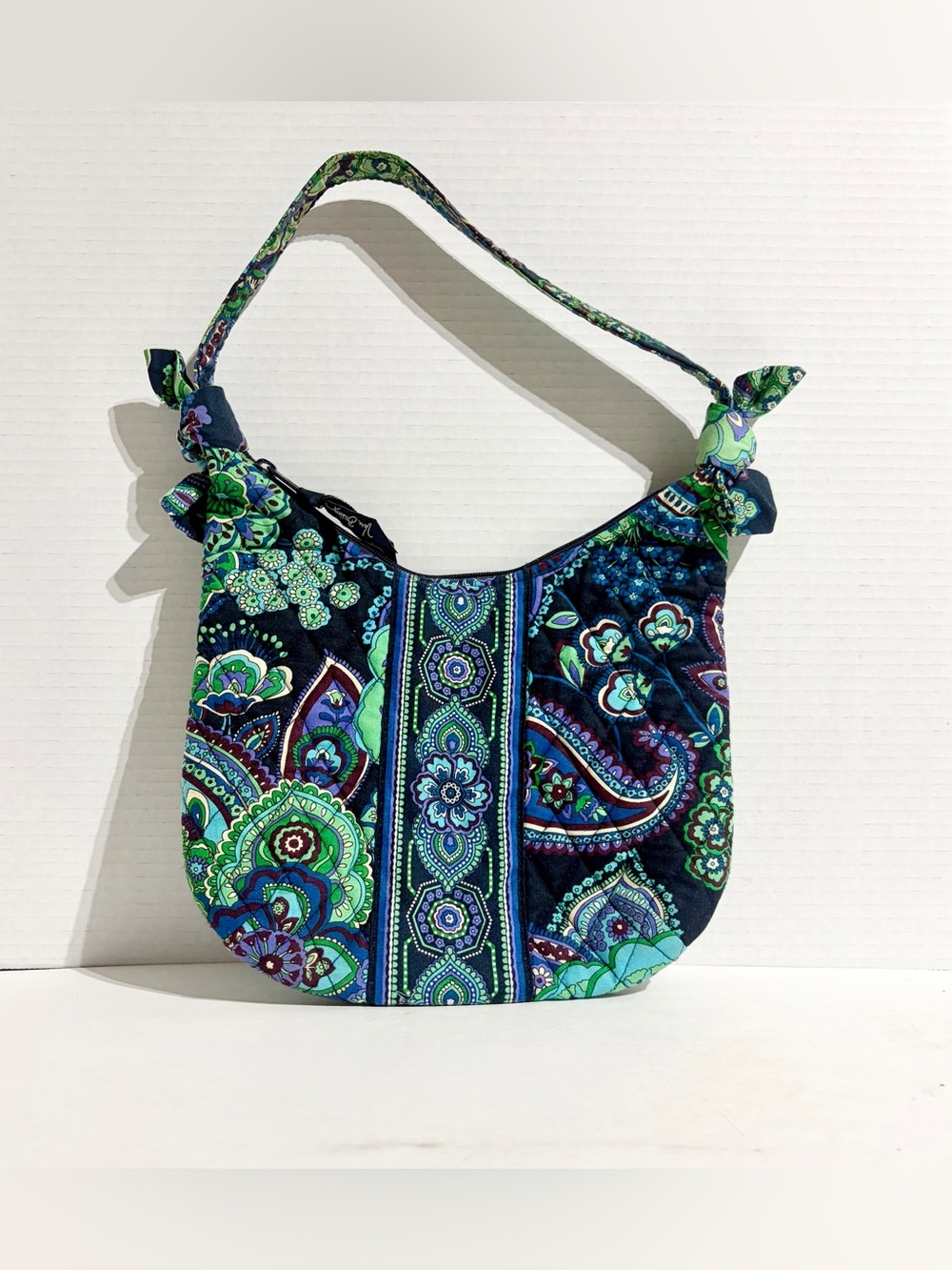 Vera Bradley Blue Rhapsody Olivia Shoulder Hobo Bag Zip Retired Pattern Vintage